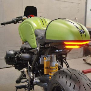 BMW R Nine T Fender Eliminator - New Rage Cycles - Textured Finish with LED Turn Signals - Black - `14-`27